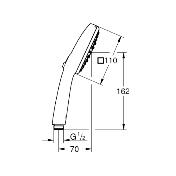Pommeau De Douche Grohe Tempesta Cube 110 3 Jets Watersaving Chrome 27574003 Isi1240862