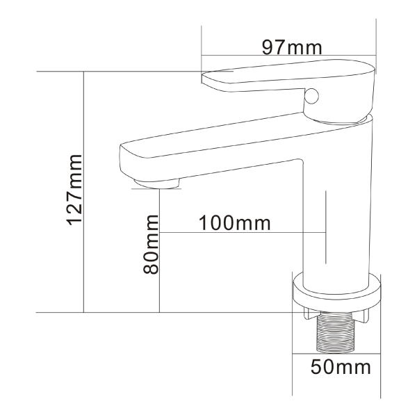 Flavio FL-931GM Basin Cold Tap Gun Metal | Azora