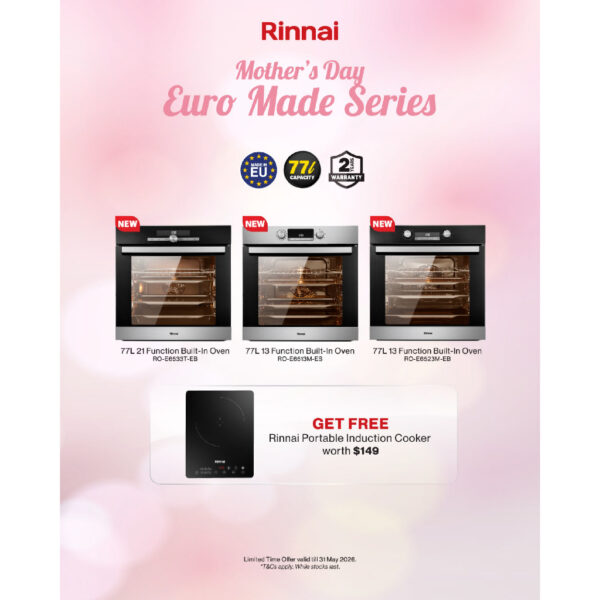 Rinnai Function Built-In Oven Super Size Capacity: 77L RO-E6513M